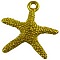 Tibetan Style Alloy Pendants, Cadmium Free & Lead Free, Starfish/Sea Stars, Antique Golden, 19.5x19x2mm, hole: 2mm.