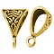 Tibetan Style Alloy Tube Bails, Loop Bails, Bail Beads, Triangle, Antique Golden, 15.5x10x7mm, Hole: 1.5mm, about 760pcs/1000g, Lead Free & Cadmium Free