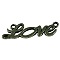 Tibetan Style Links, Cadmium Free & Nickel Free & Lead Free, Word Love, Antique Bronze, 35x13x2mm, Hole: 1mm