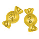 チベット風合金ビーズ  バレンタインデーのために  キャンディ彫らハートと愛  ゴールドカラー  鉛フリー＆カドミウムフリー  11x6x3mm  穴：1mm TIBEB-R035-G-LF-1