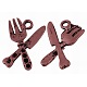Tenedor y cuchillo estilo tibetano colgante base rhinestone TIBEP-0772-R-LF-1
