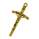 Tibetan Style Crucifix Cross Pendants TIBEP-2991-AG-LF-1