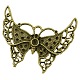 Tibetan Style Big Butterfly Pendant Rhinestone Settings TIBEP-EA672YKG-AB-LF-1