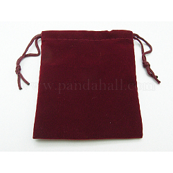 Sacchetto di velluto gioielli, rosso scuro, circa 9 10.5 cmx cm