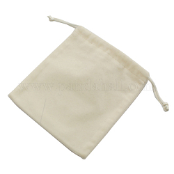 Velvet Cellphone Bags, Rectangle, Creamy White, 9x7cm
