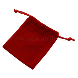 Velvet Jewelry Bags, Mother's Day Bags, Red, about 12cm wide, 16 cm long