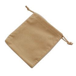 Velvet Jewelry Bags, Saddle Brown, about 12cm wide, 16 cm long