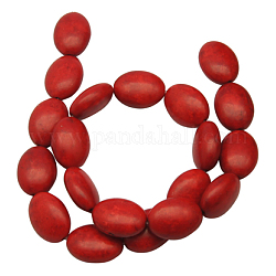 Synthetik Howlith Perlen, gefärbt, Oval, rot, 14x10x5 mm, Bohrung: 1 mm, ca. 1000 Stk. / kg