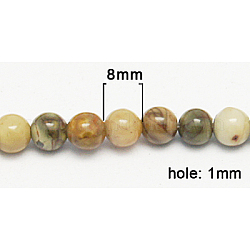 Fili di perline di picasso pietra naturale / picasso, tondo, colorato, 8mm, Foro: 1 mm, circa 48pcs/filo, 15.5 pollice