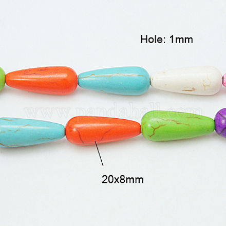 Kunsttürkisfarbenen Perlen Stränge TURQ-G025-M-1