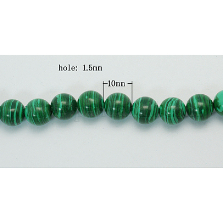 Chapelets de perles en malachite synthétique TURQ-N006-5-1