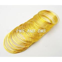 Memory Wire, Steel Wire, Golden, 22 Gauge, 0.6mm, Inner Diameter: 65mm, about 1500 circles/1000g