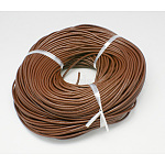 Шнур натуральной кожи, кожаный шнур ювелирных изделий, окрашенные, седло коричневый, 2 мм, около 109.36 ярда (100 м) / пачка