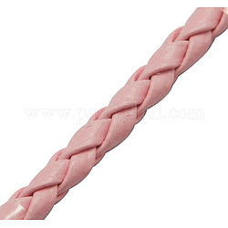 PU Leather Cord, Pink, 3mm, about 100yard/bundle(300 feet/bundle)