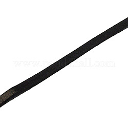 Шнур натуральной кожи, кожаный шнур ювелирных изделий, чёрные, 3x2 мм, около 100 ярдов / пучок (300 фута / пучок)