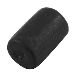 Natural Wood Beads, Tube, Lead Free, Dyed, Black, 6x4mm, Hole: 1.5mm, about 20000pcs/1000g