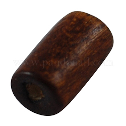 Natural Wood Beads, Tube, Lead Free, Dyed, Coconut Brown, 6x4mm, Hole: 1.5mm, about 20000pcs/1000g