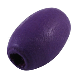 Natural Wood Beads, Lead Free, Dyed, Rice, Purple, 15x7mm, Hole: 1.5mm, about 2090pcs/500g