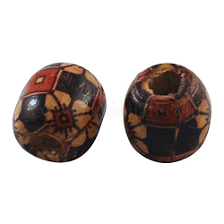 Wood Beads, Lead Free, Barrel, Dyed, Coconut Brown, 16x17mm, Hole: 6~8mm, about 720pcs/1000g