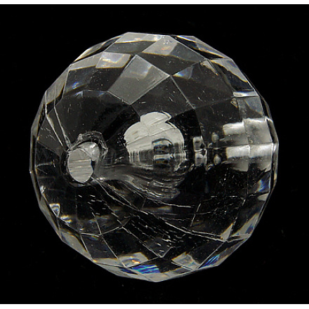 透明なアクリルビーズ  多面カットラウンド  透明  8mm Y0XZH014-1