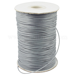 Cordón de poliéster encerado, Cuerda de la perla, gris claro, 0.5mm, alrededor de 169.51~174.98 yarda (155~160 m) / rollo