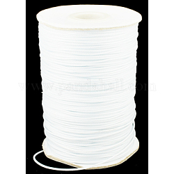Cordón de poliéster encerado, Cuerda de la perla, blanco, 1.5mm, alrededor de 169.51~174.98 yarda (155~160 m) / rollo