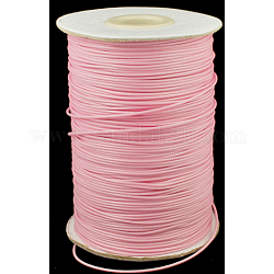 Gewachsten Polyester-Schnur, Perlenschnur, rosa, 1.5 mm, ca. 169.51~174.98 Yard (155~160m)/Rolle