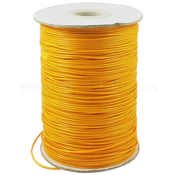 Cordón de poliéster encerado, Cuerda de la perla, naranja, 1.5mm, alrededor de 169.51~174.98 yarda (155~160 m) / rollo