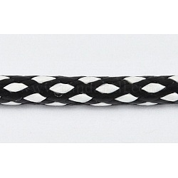 Koreanisch Gewachst Polyester-Schnur Wachsschnur Gewachste Kordel, Schwarz und Weiß, 3 mm