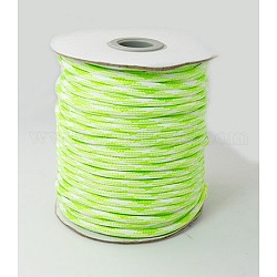 Korean Waxed Polyester Cords, with Double Color, Pale Green, 3mm, about 50yards/roll