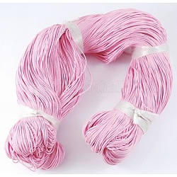 Runde gewachste Polyesterschnur, Taiwan gewachste Schnur, verdrillte Schnur, rosa, 1 mm, ca. 415.57 Yard (380m)/Bündel