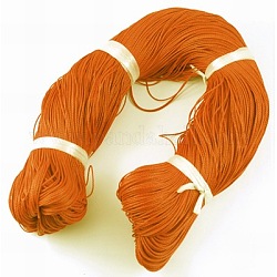 Cordon rond en polyester ciré, cordon ciré taiwan, cordon torsadé, rouge-orange, 1mm, environ 415.57 yards (380m)/paquet