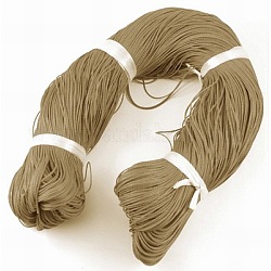 Cordon rond en polyester ciré, cordon ciré taiwan, cordon torsadé, tan, 1mm, environ 415.57 yards (380m)/paquet