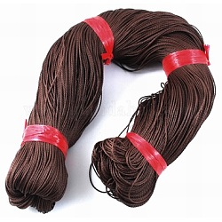 Round Waxed Polyester Cord, Taiwan Waxed Cord, Twisted Cord, Saddle Brown, 1mm, about 415.57 yards(380m)/bundle