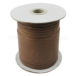 Cordon de polyester ciré coréen, chocolat,  largeur de 4 mm, environ 93 yards / rouleau