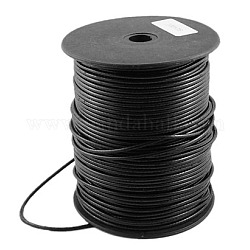 Korean Waxed Polyester Cord, Black, 2~3mm, about 93yards/roll