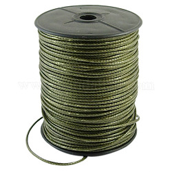 Koreanisch Gewachst Polyester-Schnur Wachsschnur Gewachste Kordel, dunkel olivgrün, 2~3 mm, ca. 93 Yards / Rolle