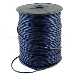 Koreanisch Gewachst Polyester-Schnur Wachsschnur Gewachste Kordel, dunkelblau, 2~3 mm, ca. 93 Yards / Rolle