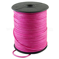 Koreanisch Gewachst Polyester-Schnur Wachsschnur Gewachste Kordel, neon rosa , 2~3 mm, ca. 93 Yards / Rolle