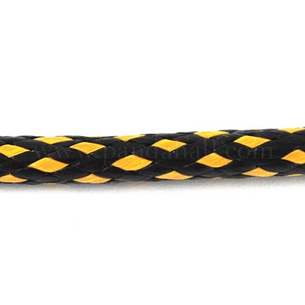 韓国のワックスポリエステルコード  黄色と黒  サイズ：約3 mm厚  47ヤード/ロール YC-3MM-6-1