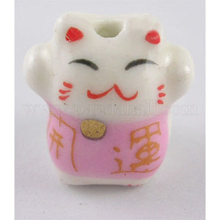 Cuentas de porcelana de gatito hechas a mano YCF025-1