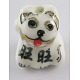 Cachorro de la suerte hecho a mano ornamental con cuentas de porcelana dorada. YCF036-1