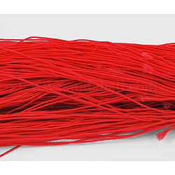Round Elastic Cord, Made of Rubber, Wrapped by Fibre, Red, 1mm, about 25.15~27.34 yards(23~25m)/bundle