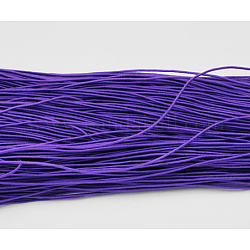 Round Elastic Cord, Made of Rubber, Wrapped by Fibre, Purple, 1mm, about 25.15~27.34 yards(23~25m)/bundle