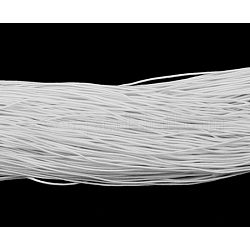 Round Elastic Cord, Made of Rubber, Wrapped by Fibre, White, 1mm, about 25.15~27.34 yards(23~25m)/bundle