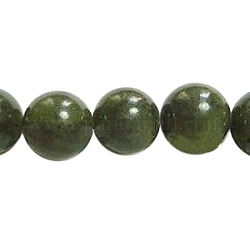 Природный драгоценный камень, Тайвань нефрита, круглые, оливковый, диаметром около 12 мм , отверстие : 1 мм, около 32 шт / нитка, 16 дюйм