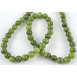 Pierres gemmes naturelles, taiwan jade, pouvoir de guérison de la pierre d'énergie naturelle pour la fabrication de bijoux, ronde, vert olive, 10mm