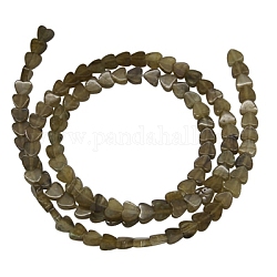 Gemstone Beads Strands, Mother's Day Gifts Making, Natural Labradorite, Heart, Khaki, about 4mm in diameter, 2.5mm thick, hole: 0.7mm, 105 pcs/strand, 15.5 inch