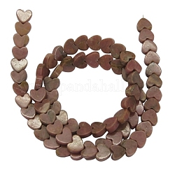Gemstone Strands, Mother's Day Gifts Making, Natural Rhodonite, Heart, about 6mm in diameter, 3mm thick, hole: 1mm, 70 pcs/strand, 15.5 inch