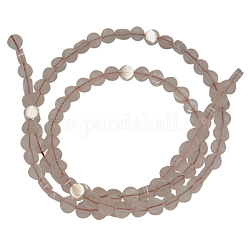 Gemstone Beads Strands, Natural Rose Quartz, Flat Round, about 4mm in diameter, 2mm thick, hole: 0.8mm, 98 pcs/strand, 15.5inch